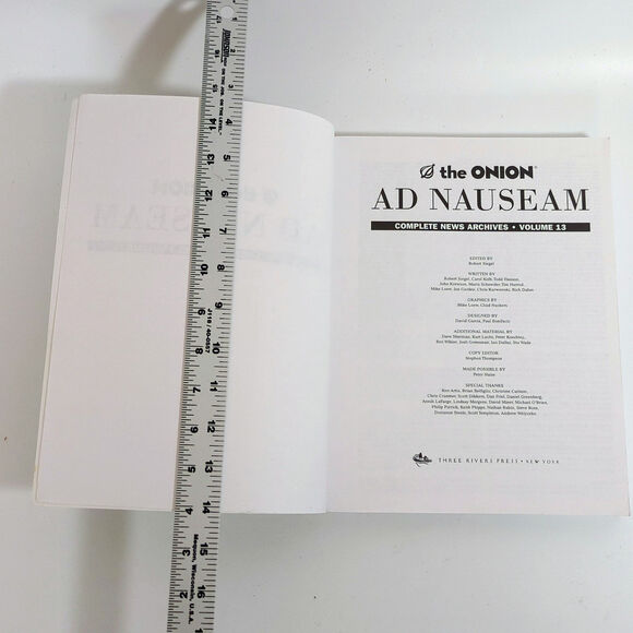 The Onion Ad Nauseum Complete News Archives Volume 13 Humor Politics Book - Picture 3 of 4